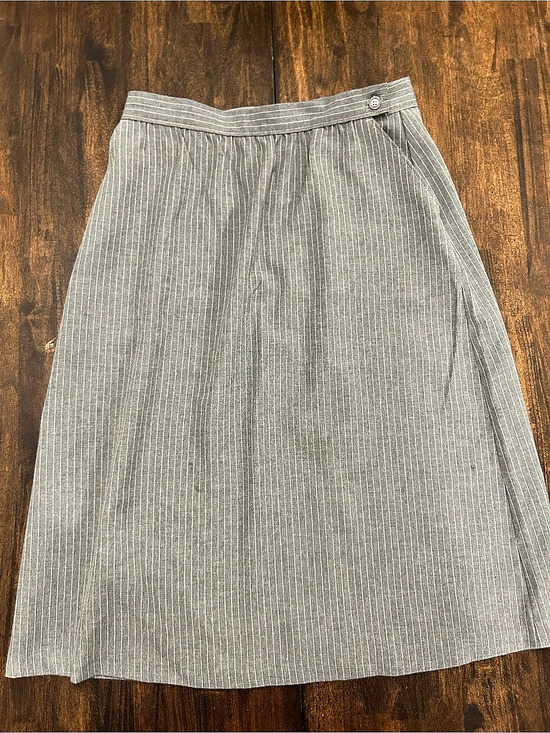 Montgomery Ward Dresses & Skirts - 1970s Vintage Montgomery Ward Gray Pinstripe A-Line Skirt Size 18